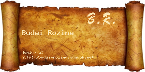 Budai Rozina névjegykártya